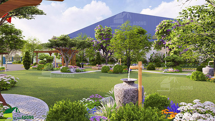 thiết kế cảnh quan sân vườn nhà máy tại Đồng Nai